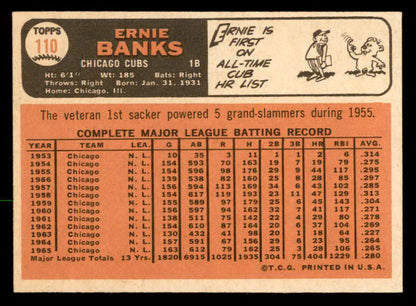 1966 Topps Baseball #110 Ernie Banks Cubs EX-MT 564903