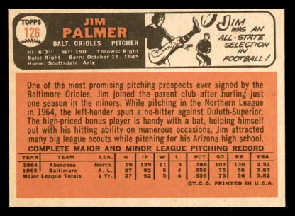 1966 Topps Baseball #126 Jim Palmer Orioles EX-MT 564909