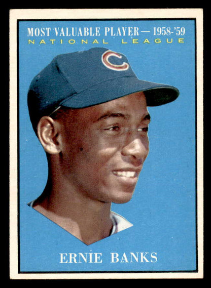 1961 Topps Baseball #485 Ernie Banks MVP Cubs NR-MT 564921