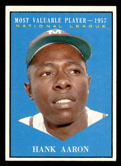1961 Topps Baseball #484 Hank Aaron MVP Braves NR-MT 564922
