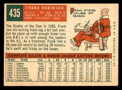 1959 Topps Baseball #435 Frank Robinson Reds EX 564924