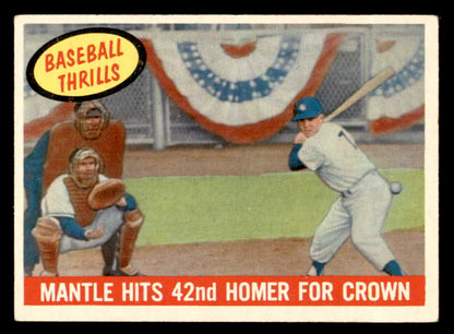 1959 Topps Baseball #461 Mickey Mantle IA Yankees EX 564925