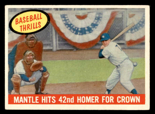 1959 Topps Baseball #461 Mickey Mantle IA Yankees EX 564925