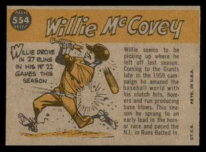 1960 Topps Baseball #554 Willie McCovey A.S. Giants NR-MT 564941