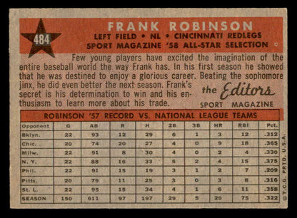 1958 Topps Baseball #484 Frank Robinson A.S. Reds EX-MT 564945