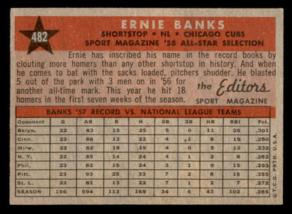 1958 Topps Baseball #482 Ernie Banks A.S. Cubs EX-MT 564946