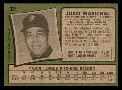 1971 Topps Baseball #325 Juan Marichal Giants EX-MT 564972