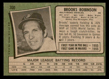 1971 Topps Baseball #300 Brooks Robinson Orioles EX-MT 564973