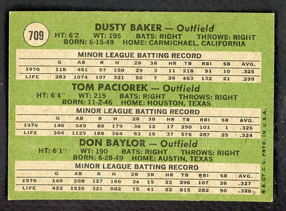 1971 Topps Baseball #709 Dusty Baker Don Baylor EX-MT 564977