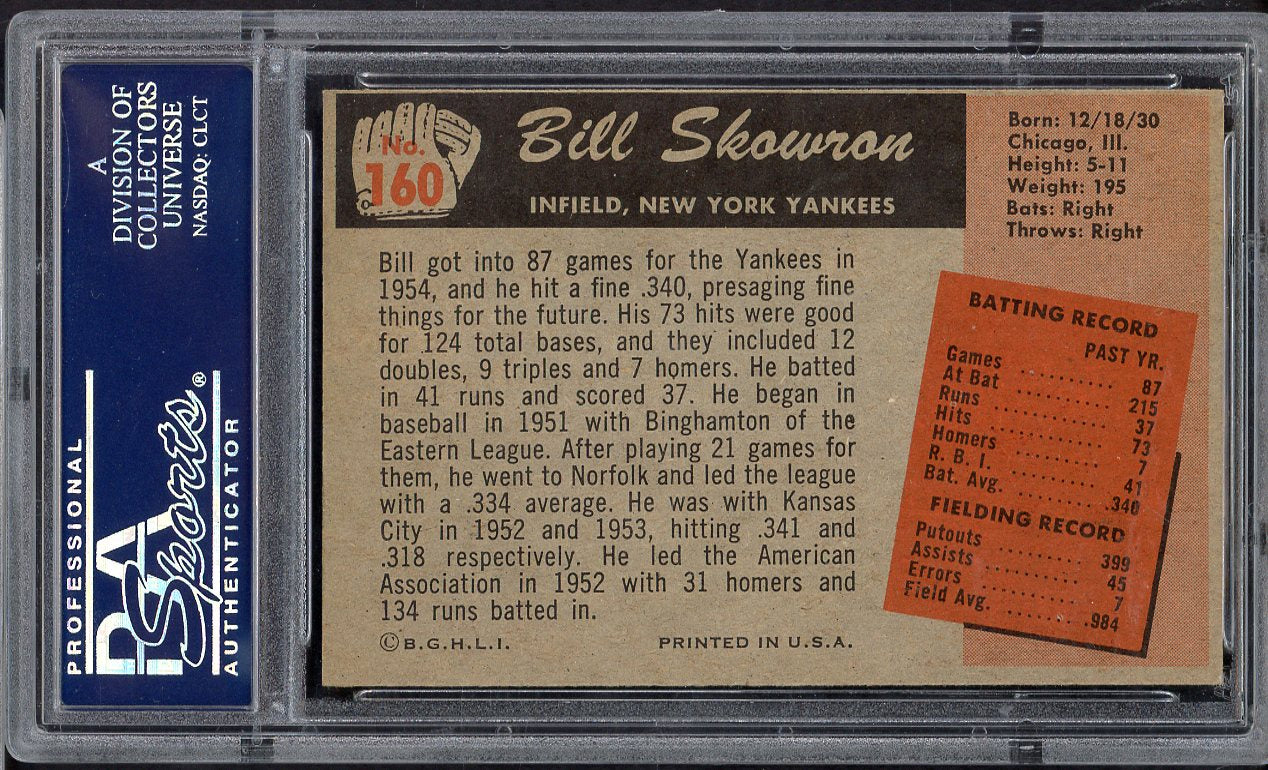 1955 Bowman Baseball #160 Bill Skowron Yankees PSA 6 EX-MT 564987