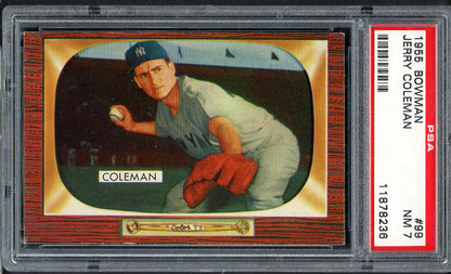 1955 Bowman Baseball # 99 Jerry Coleman Yankees PSA 7 NM 564988