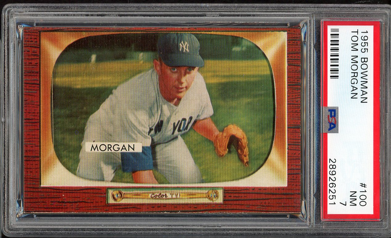 1955 Bowman Baseball #100 Tom Morgan Yankees PSA 7 NM 564991