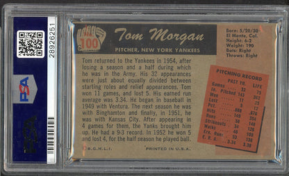 1955 Bowman Baseball #100 Tom Morgan Yankees PSA 7 NM 564991