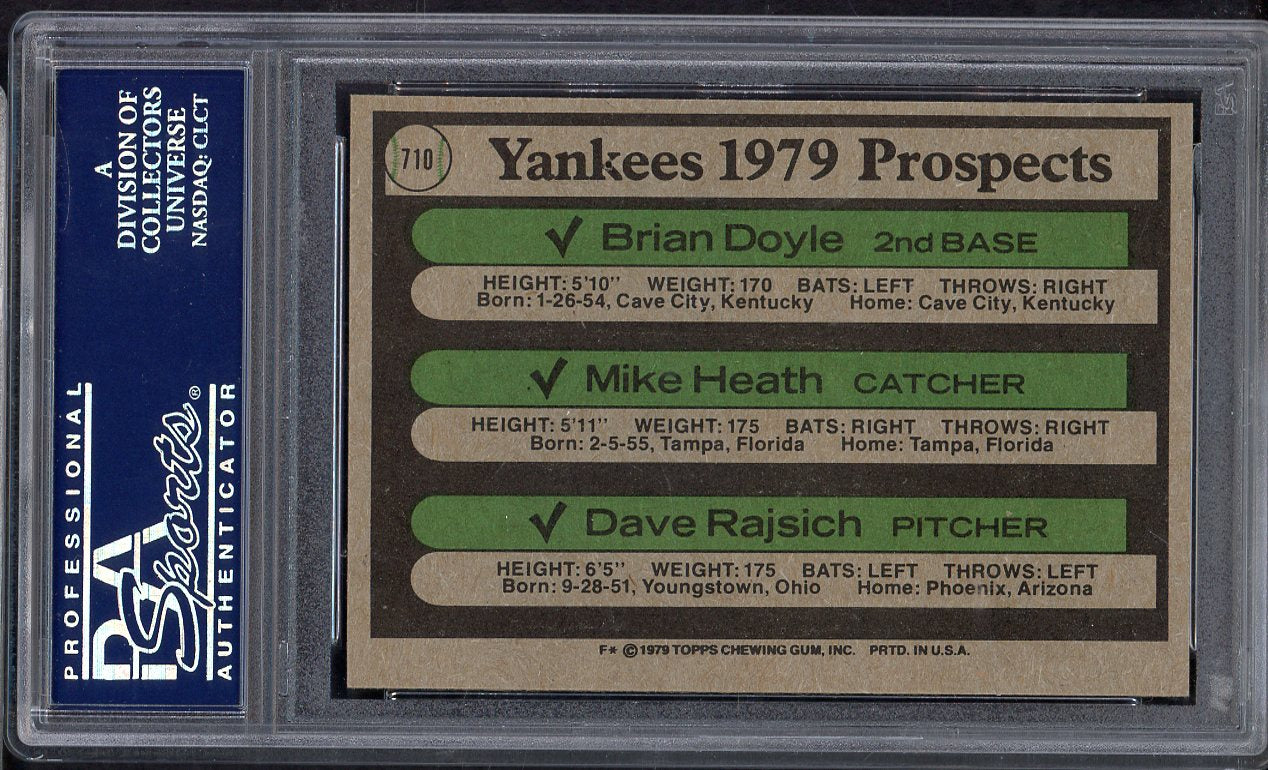 1979 Topps Baseball #710 Brian Doyle Yankees PSA 9 MINT 564995