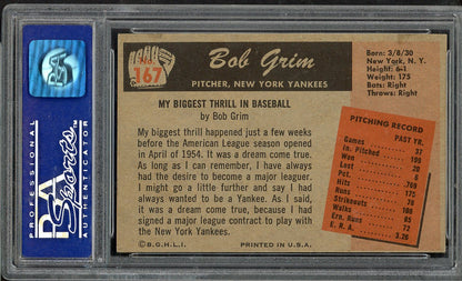 1955 Bowman Baseball #167 Bob Grim Yankees PSA 7 NM 564999