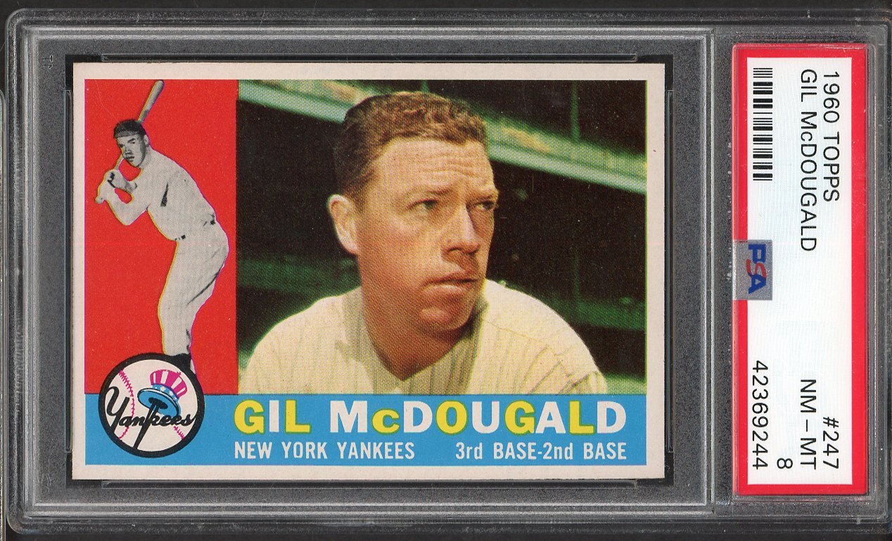 1960 Topps Baseball #247 Gil McDougald Yankees PSA 8 NM/MT 565000