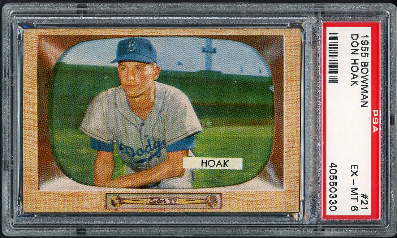 1955 Bowman Baseball # 21 Don Hoak Dodgers PSA 6 EX-MT 565005