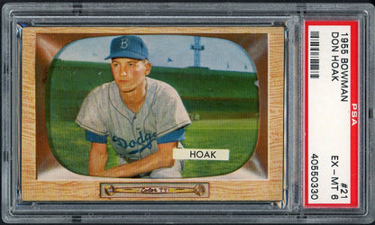 1955 Bowman Baseball # 21 Don Hoak Dodgers PSA 6 EX-MT 565005