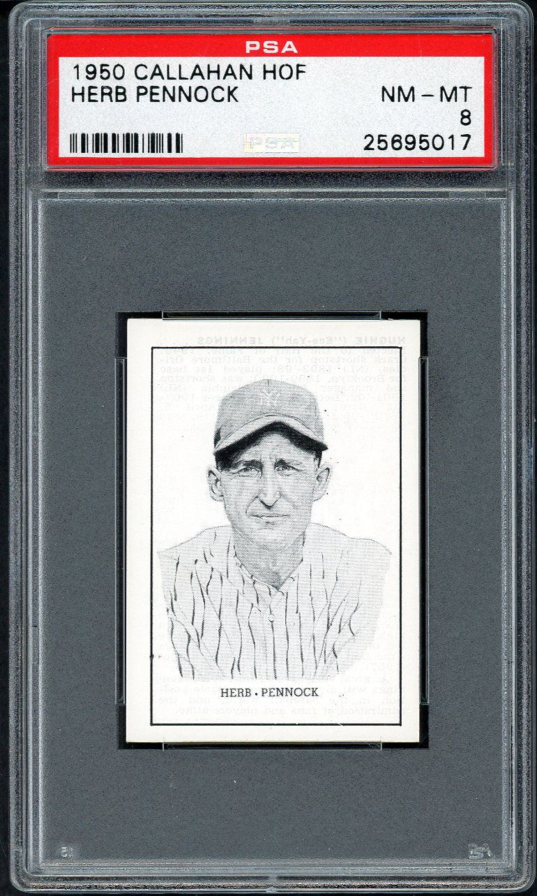 1950 Callahan Herb Pennock Yankees PSA 8 NM/MT 565017