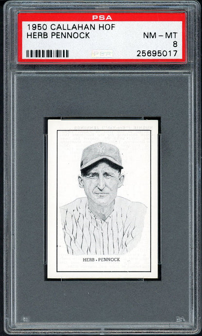 1950 Callahan Herb Pennock Yankees PSA 8 NM/MT 565017