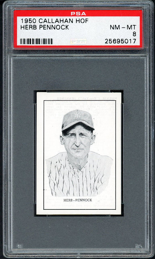1950 Callahan Herb Pennock Yankees PSA 8 NM/MT 565017