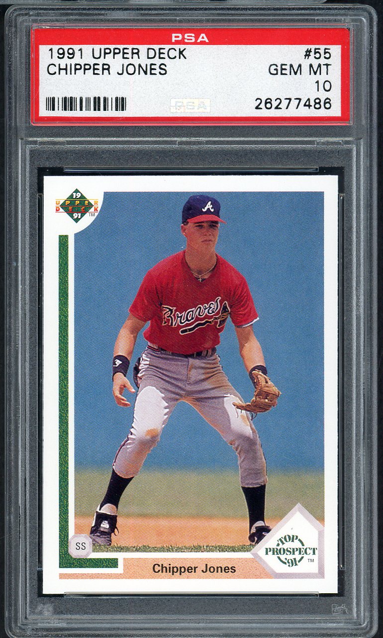 1991 Upper Deck # 55 Chipper Jones Braves PSA 10 GEM MINT 565018