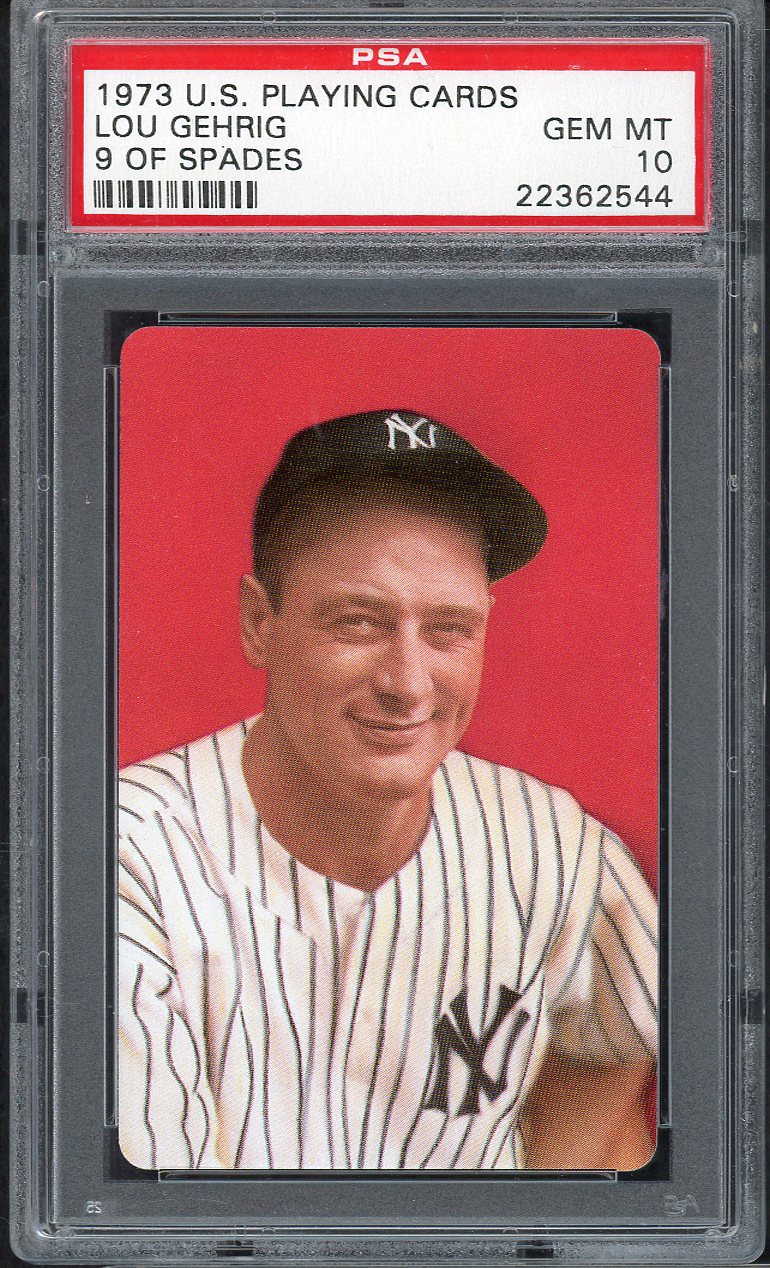 1973 U.S. Playing Cards Lou Gehrig Yankees PSA 10 GEM MINT 565019