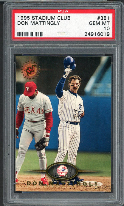 1995 Stadium Club #381 Don Mattingly Yankees PSA 10 GEM MINT 565022