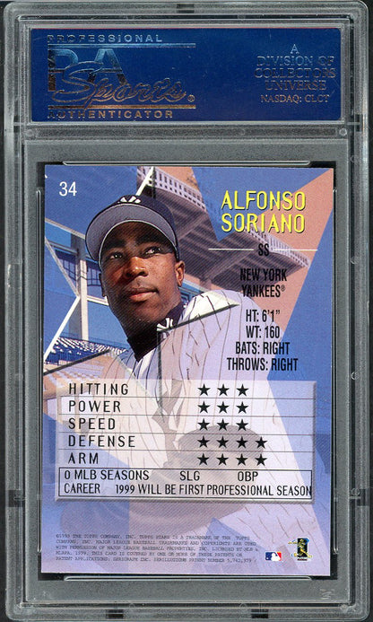 1999 Topps Stars # 34 Alfonso Soriano Yankees PSA 9 MINT 565025