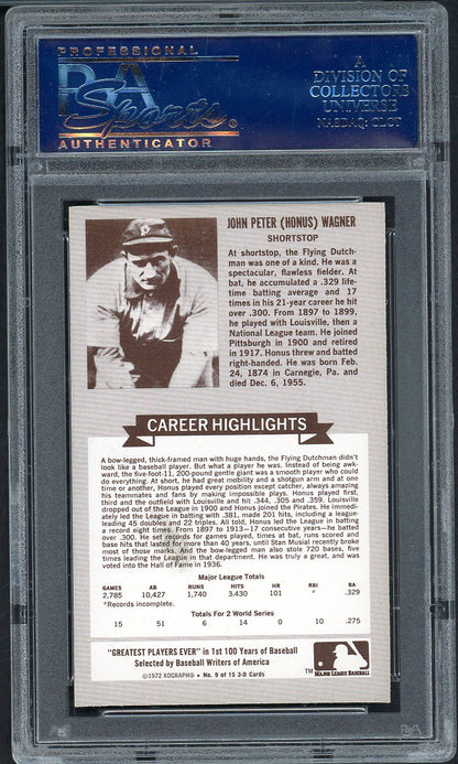 1972 Kelloggs ATG #  9 Honus Wagner Pirates PSA 9 MINT 565026