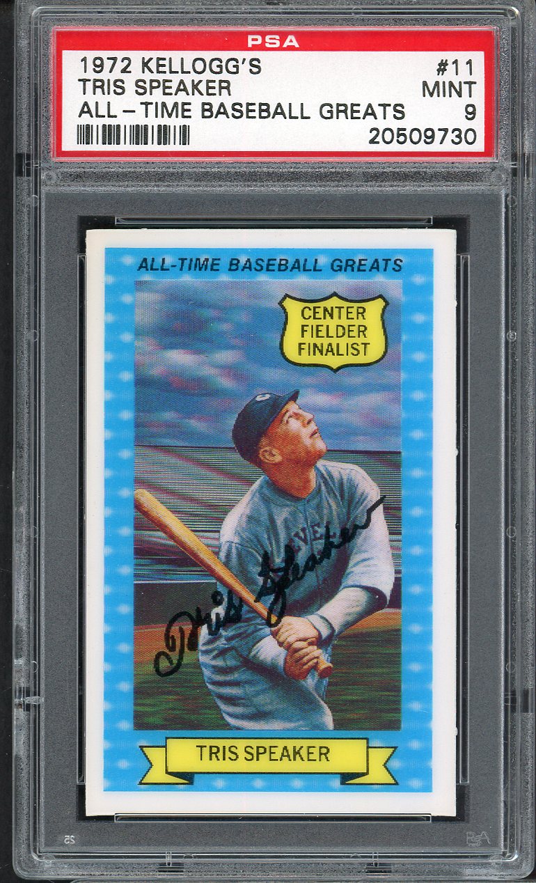 1972 Kelloggs ATG # 11 Tris Speaker Indians PSA 9 MINT 565028