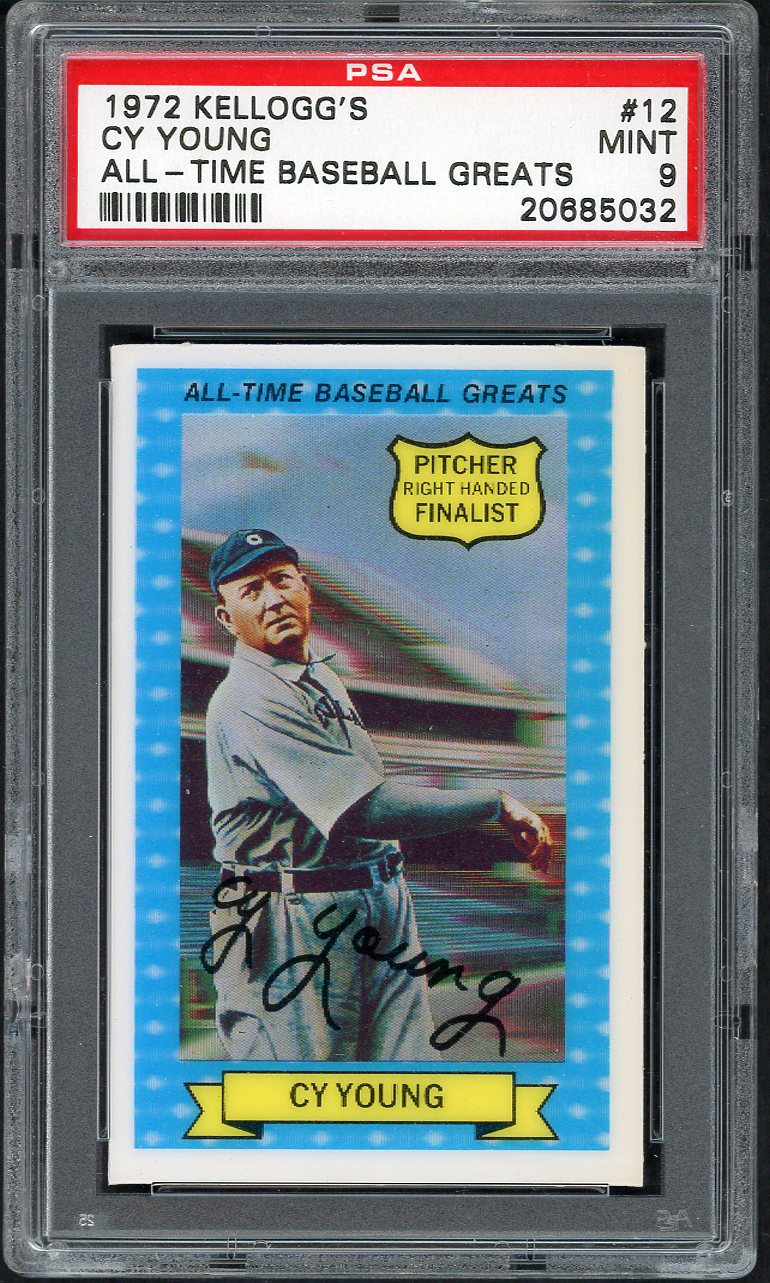 1972 Kelloggs ATG # 12 Cy Young Indians PSA 9 MINT 565029