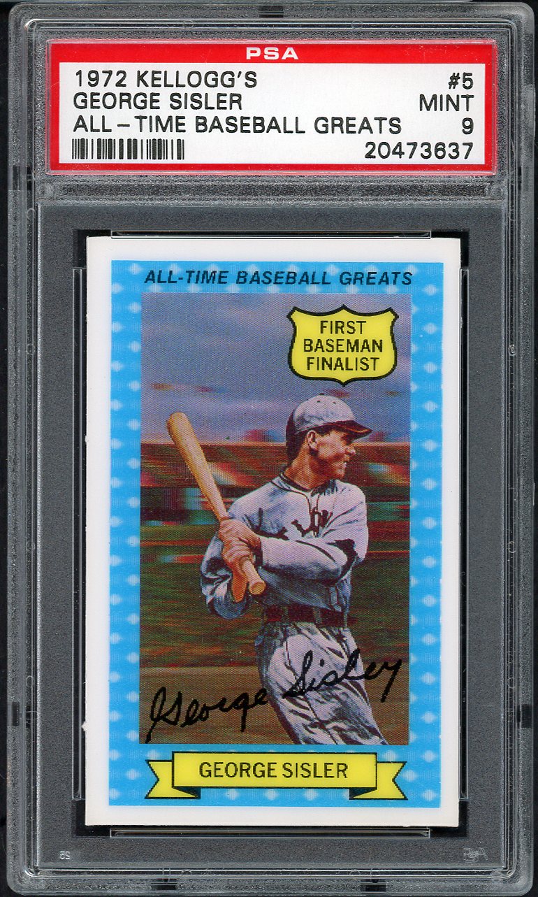 1972 Kelloggs ATG #  5 George Sisler Browns PSA 9 MINT 565033