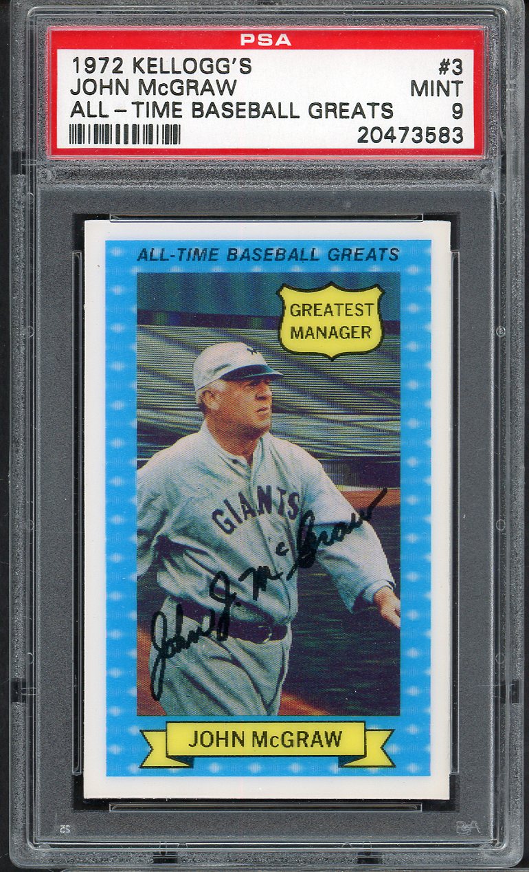 1972 Kelloggs ATG #  3 John McGraw Giants PSA 9 MINT 565036