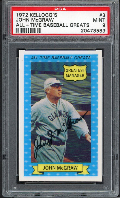 1972 Kelloggs ATG #  3 John McGraw Giants PSA 9 MINT 565036