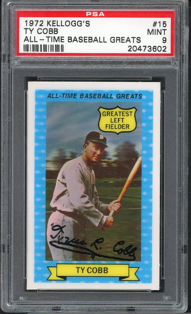 1972 Kelloggs ATG # 15 Ty Cobb Tigers PSA 9 MINT 565039