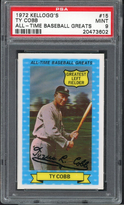 1972 Kelloggs ATG # 15 Ty Cobb Tigers PSA 9 MINT 565039