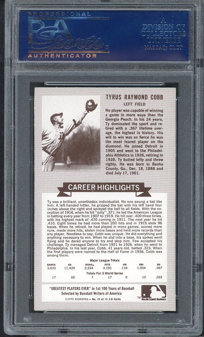 1972 Kelloggs ATG # 15 Ty Cobb Tigers PSA 9 MINT 565039