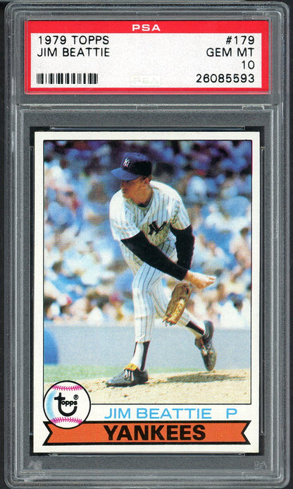 1979 Topps Baseball #179 Jim Beattie Yankees PSA 10 GEM MINT 565058