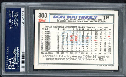 1992 Topps #300 Don Mattingly Yankees PSA 10 GEM MINT 565059