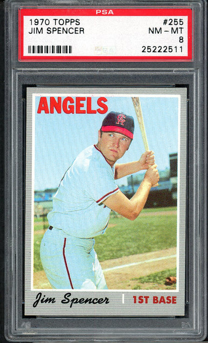 1970 Topps Baseball #255 Jim Spencer Angels PSA 8 NM/MT 565060