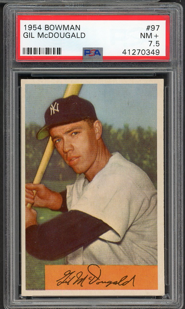 1954 Bowman Baseball # 97 Gil McDougald Yankees PSA 7.5 NM+ 565062