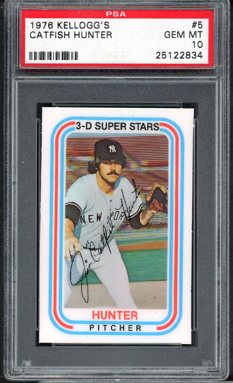 1976 Kelloggs Baseball #  5 Catfish Hunter Yankees PSA 10 GEM MINT 565064