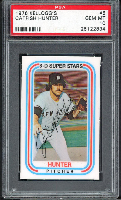 1976 Kelloggs Baseball #  5 Catfish Hunter Yankees PSA 10 GEM MINT 565064
