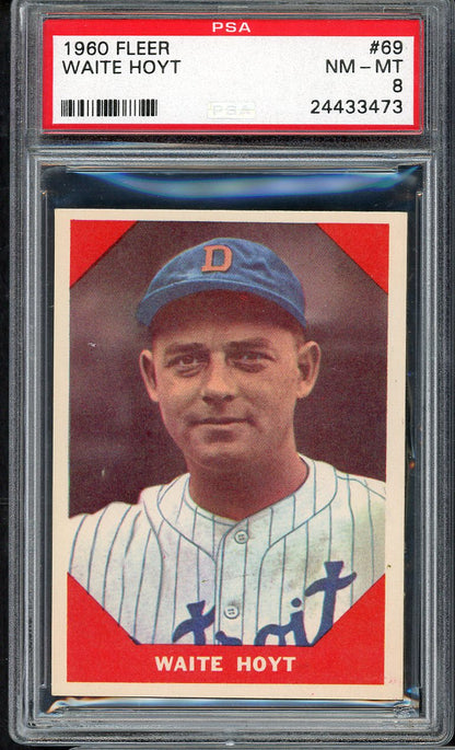 1960 Fleer Baseball # 69 Waite Hoyt Tigers PSA 8 NM/MT 565067