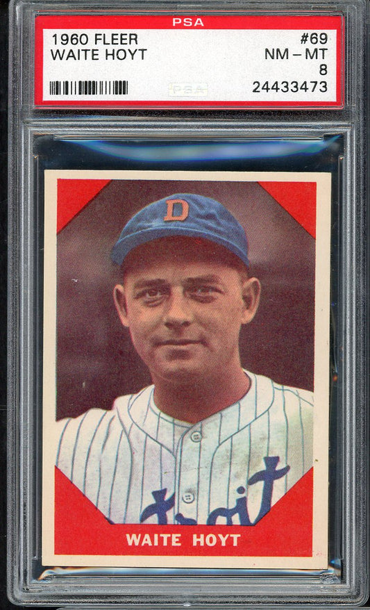1960 Fleer Baseball # 69 Waite Hoyt Tigers PSA 8 NM/MT 565067