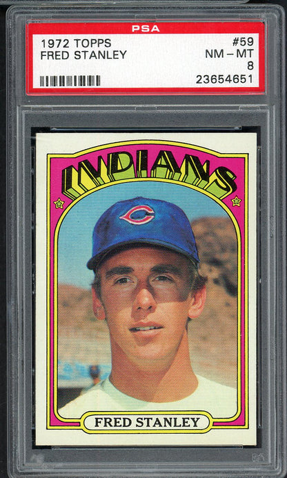 1972 Topps Baseball # 59 Fred Stanley Indians PSA 8 NM/MT 565070