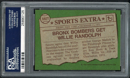 1976 Topps Baseball Traded #592T Willie Randolph Yankees PSA 9 MINT 565073