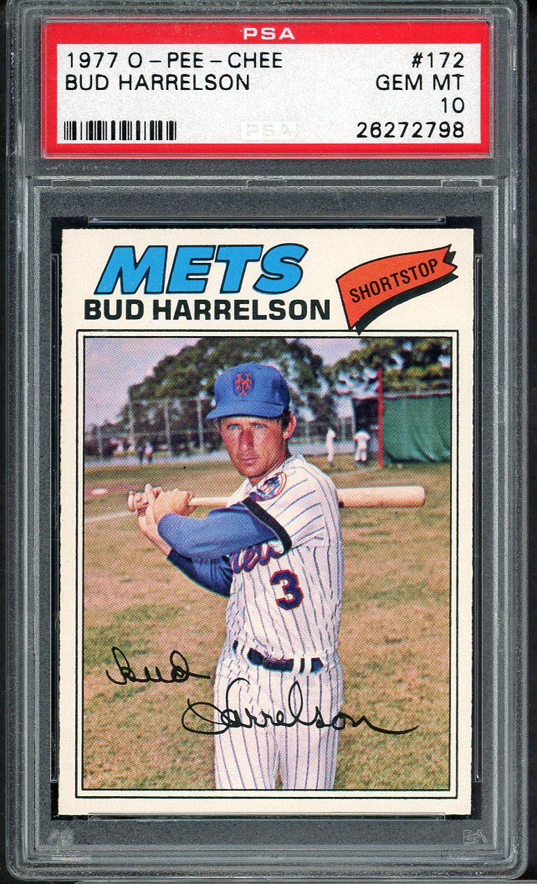 1977 O Pee Chee #172 Bud Harrelson Mets PSA 10 GEM MINT 565076