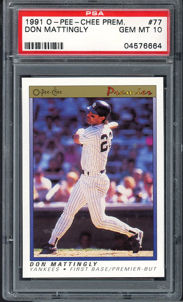 1991 O Pee Chee Premier # 77 Don Mattingly Yankees PSA 10 GEM MINT 565079